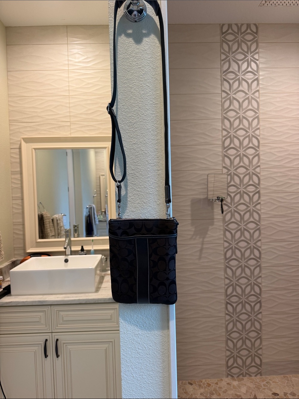Coach Black Signature Mini Crossbody Bag